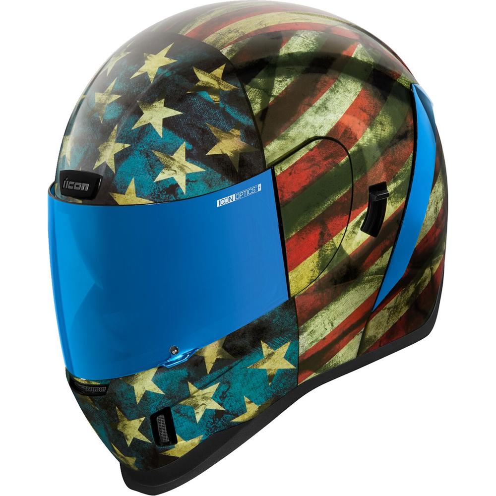 Icon Airform Old Glory Full Face Helmet Blue / Red / White FREE 1 YEAR Returns, FREE UK Delivery | ThrottleChimp