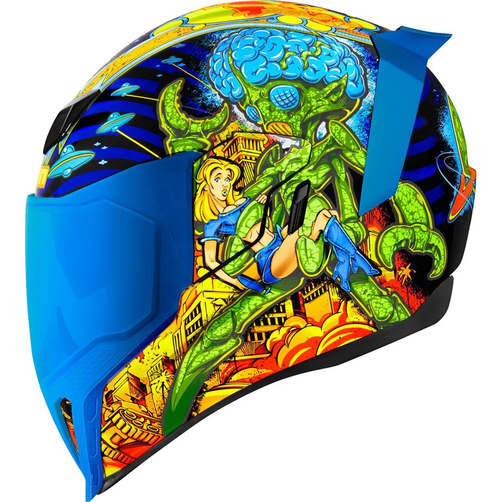 Icon Airflite Bugoid Blitz Full Face Helmet Blue FREE 1 YEAR Returns, FREE UK Delivery | ThrottleChimp