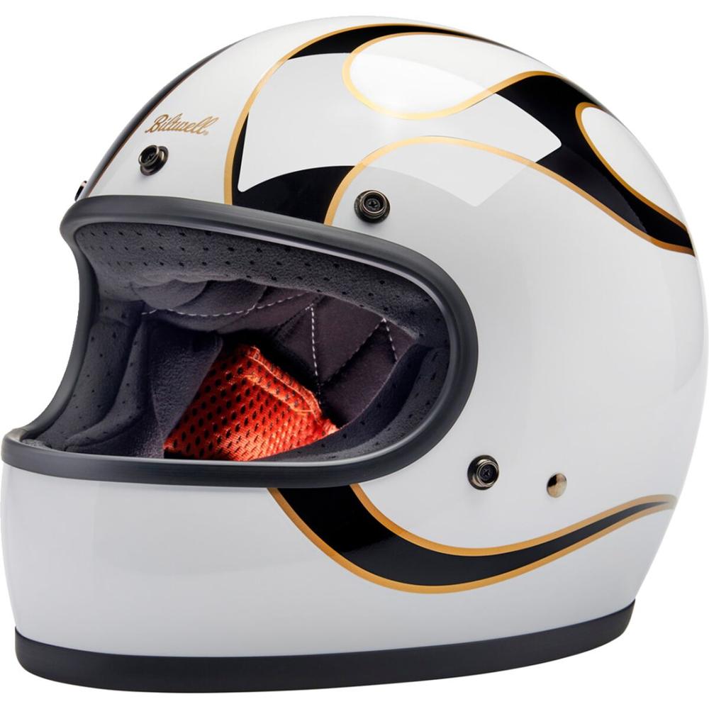 Biltwell Gringo Full Face Helmet White / Black / Flames FREE 1 YEAR Returns, FREE UK Delivery | ThrottleChimp