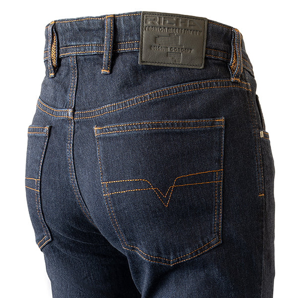 Richa Carter Riding Denim Jeans Dark Blue