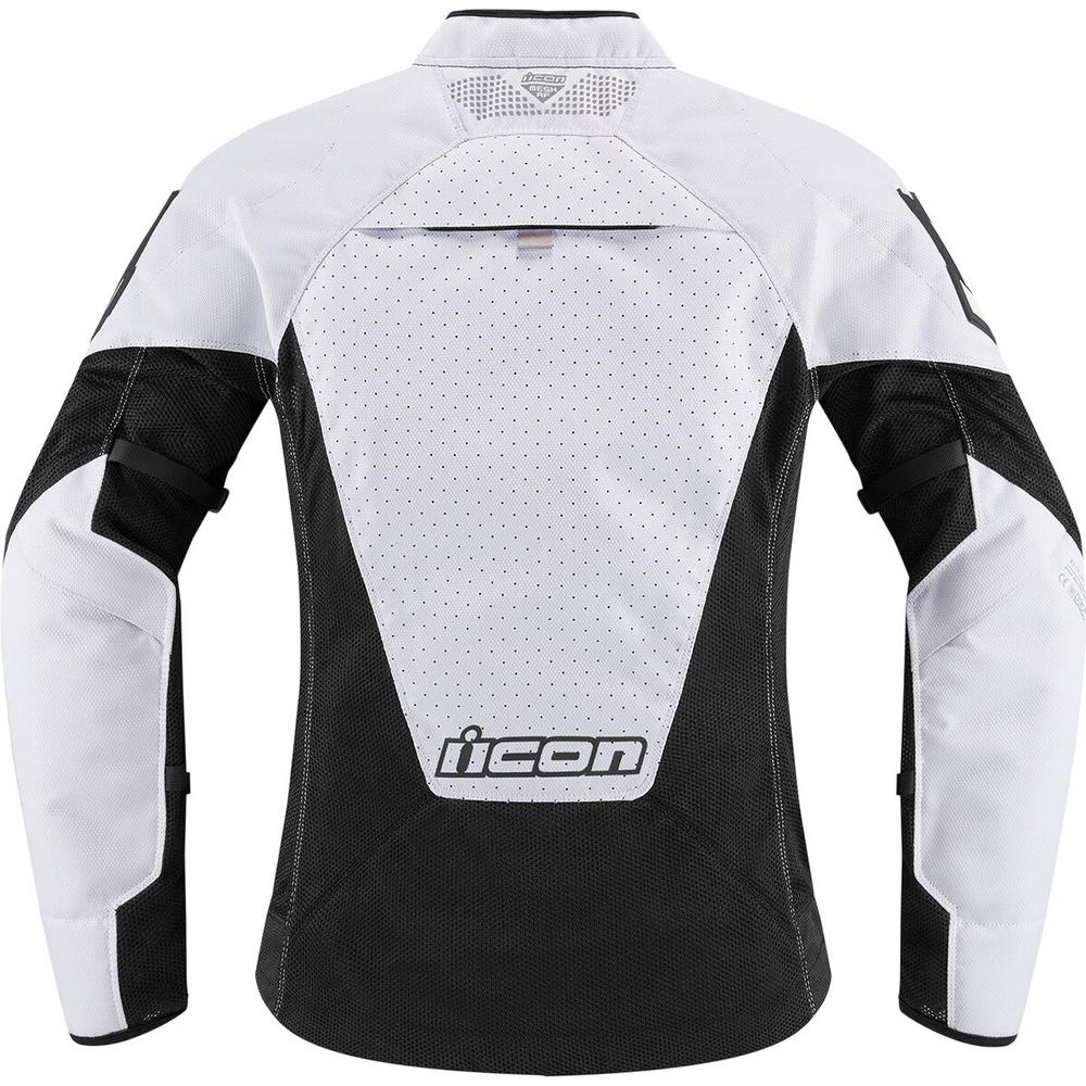 Icon Mesh AF Ladies CE Textile Jacket Black / White FREE 1 YEAR Returns, FREE UK Delivery | ThrottleChimp