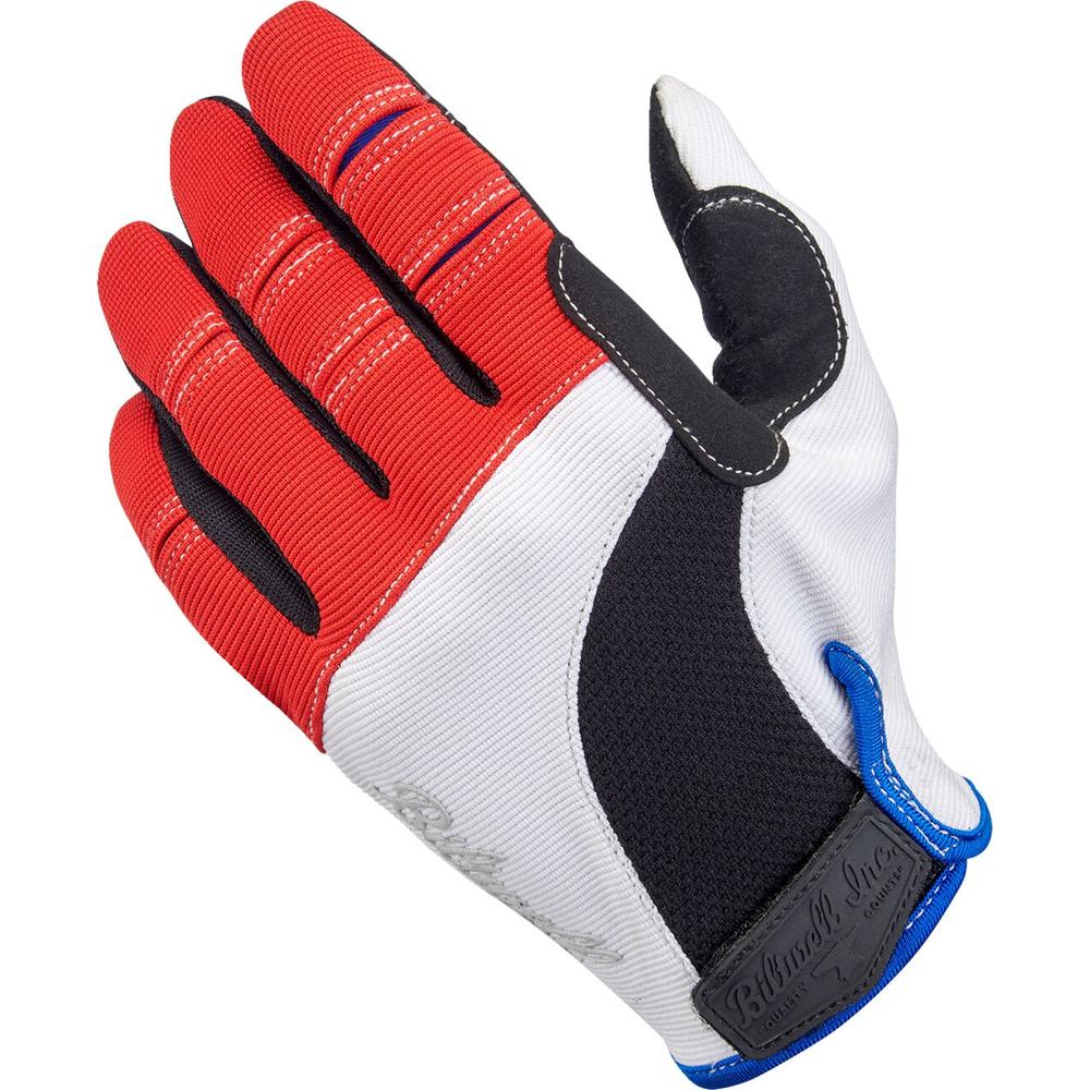 Biltwell Moto Short Cuff Textile Gloves Red / White / Black FREE 1 YEAR Returns, FREE UK Delivery | ThrottleChimp
