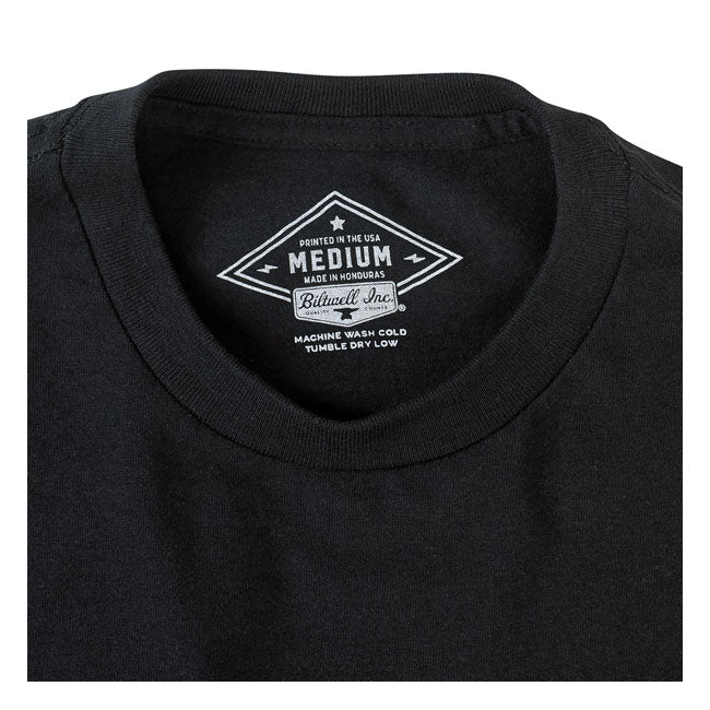 Biltwell Script Grey T-Shirt Black