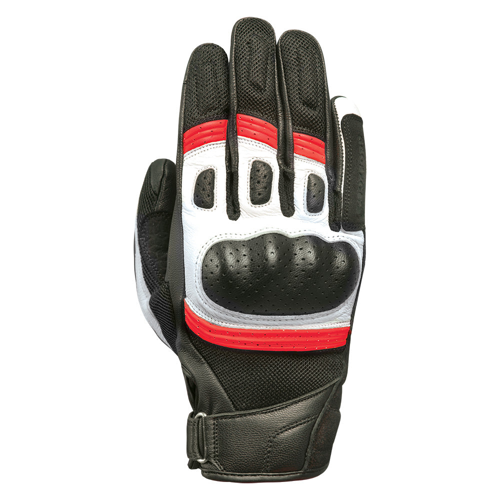 Oxford RP-6S Leather Gloves Black / Red / White FREE 1 YEAR Returns, FREE UK Delivery | ThrottleChimp