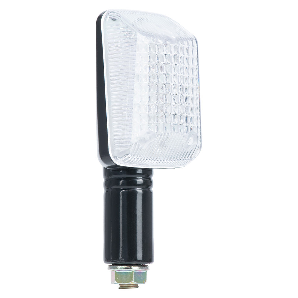 Oxford Short Stem Rectangle Indicator Black With Clear Lens FREE 1 YEAR Returns, FREE UK Delivery | ThrottleChimp