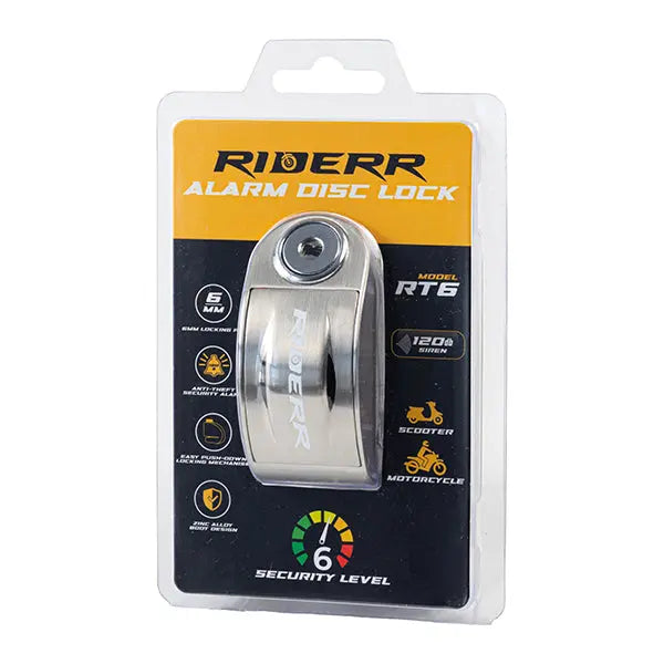 Riderr RT6 Alarm Disc Lock Silver