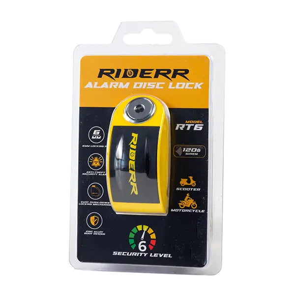 Riderr RT6 Alarm Disc Lock Fluo Yellow