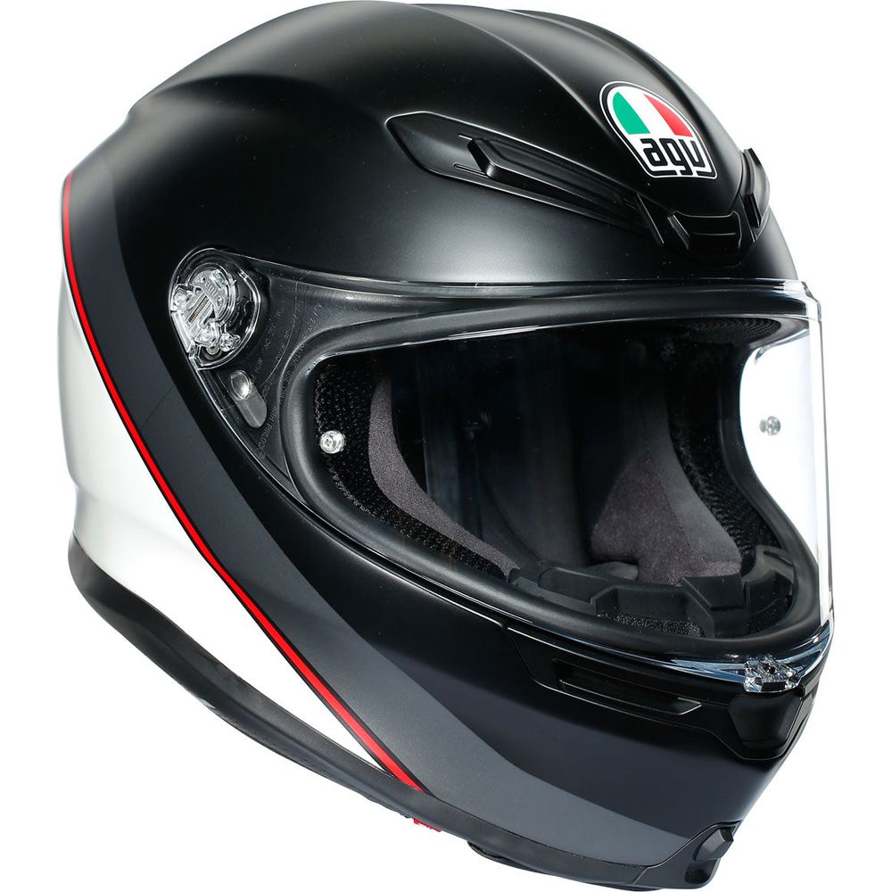 AGV K6 Minimal Pure Matt Black / White / Red