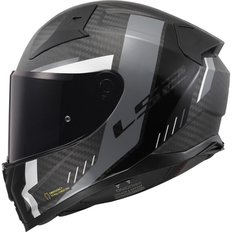 LS2 FF811 Vector 2 Carbon ECE 22.06 Grid Matt Black / Grey