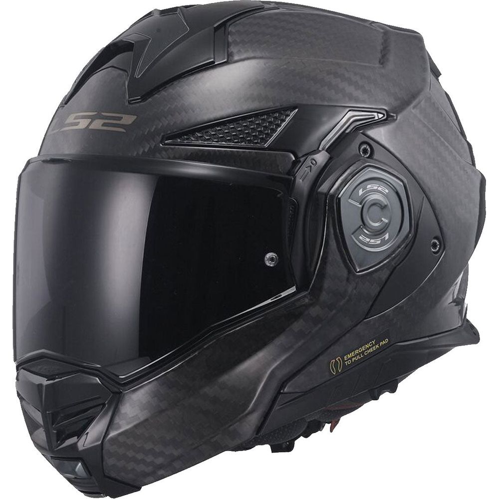 LS2 FF901 Advant X Carbon ECE 22.06 Solid Carbon With 4X UCS Intercom