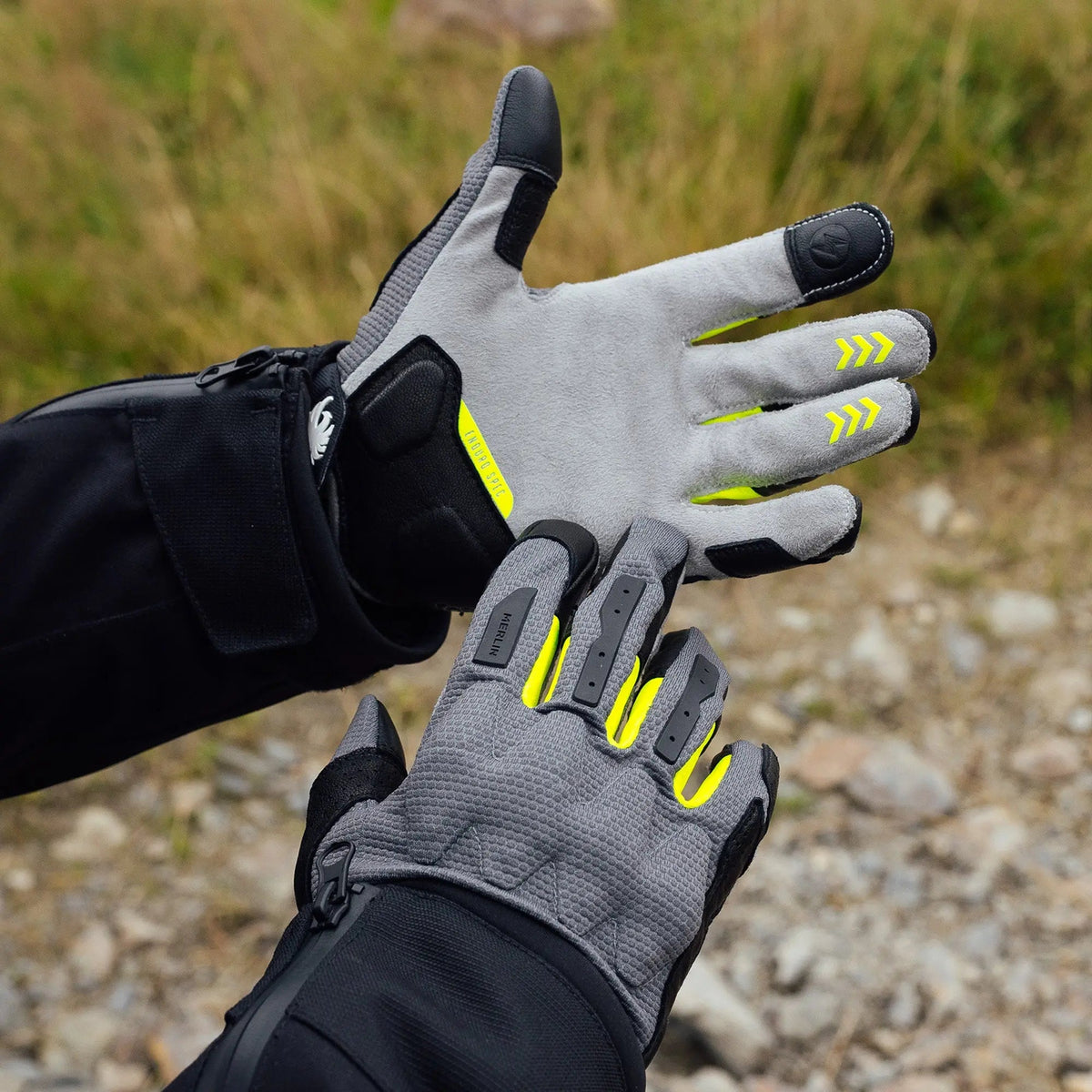 Merlin Aerolite D3O Enduro Textile Gloves Grey