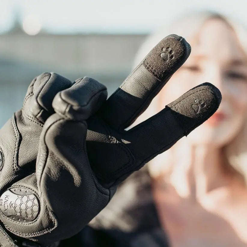 MotoGirl Nandi Ladies Leather Gloves Black