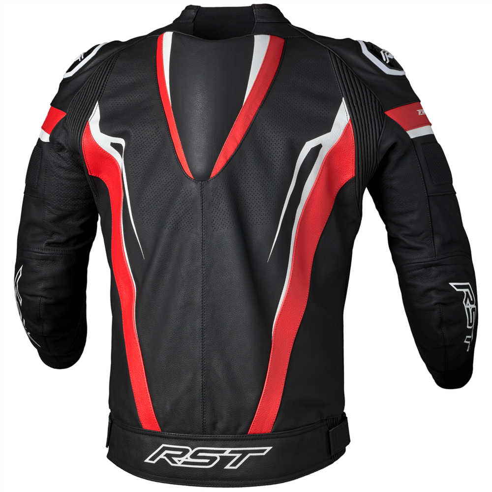 RST Tractech Evo 5 CE Leather Jacket Red / Black / White