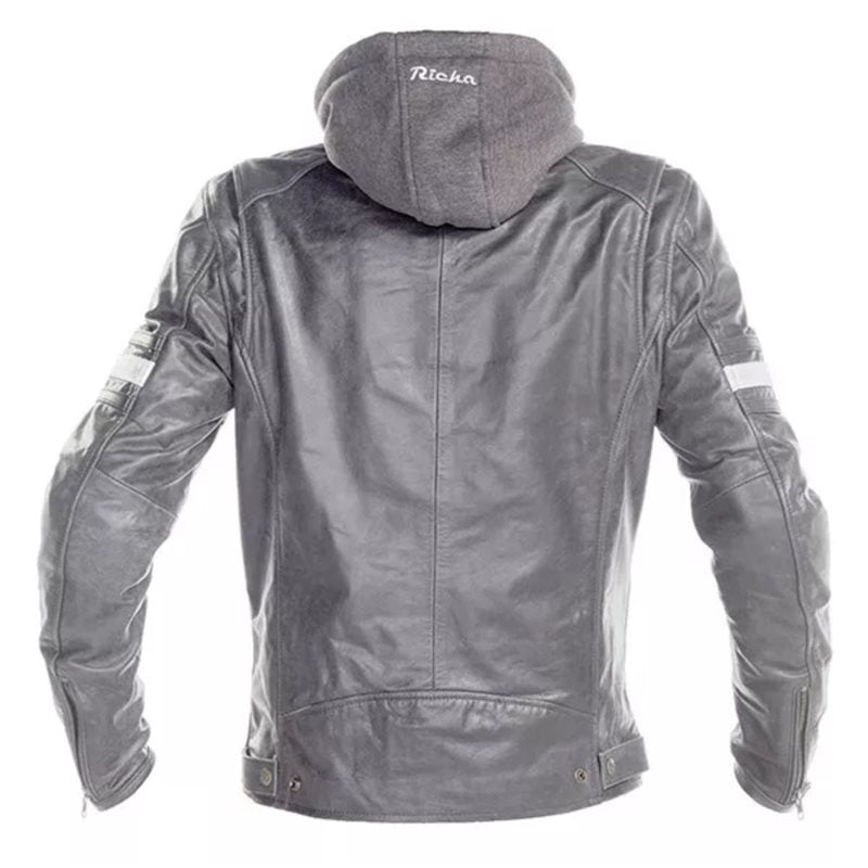 Richa Toulon 2 Hooded Leather Jacket Grey