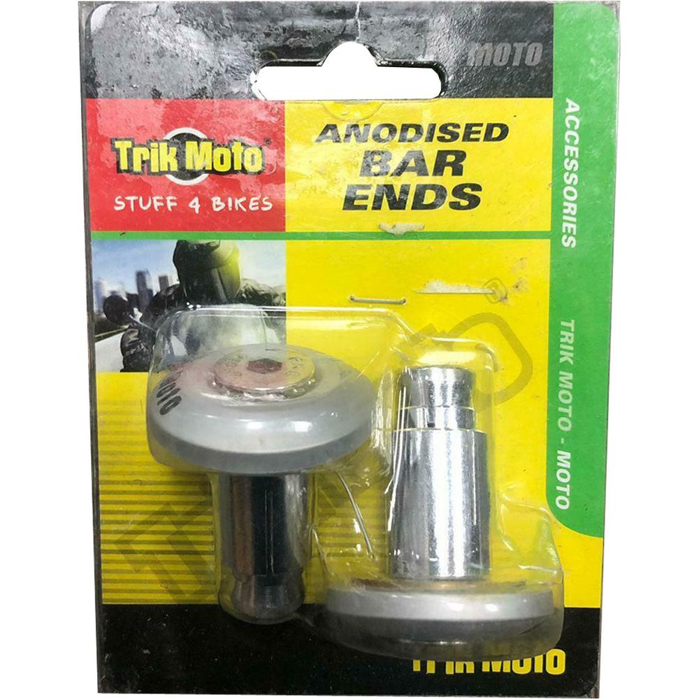 Trik Moto Motorcycle Handlebar Bar Ends Silver