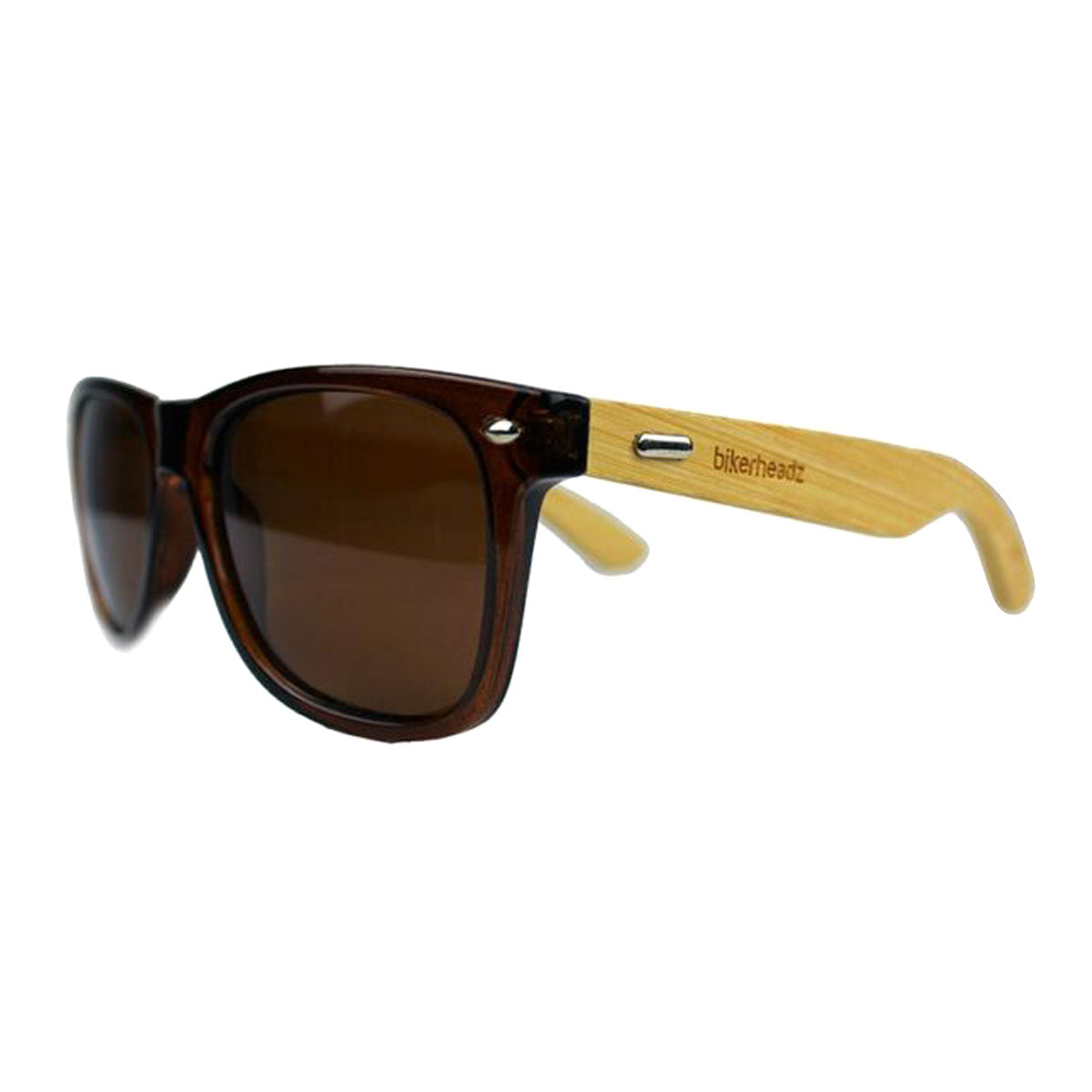 Bikerheadz Polarised Sunglasses Eco Wood Brown