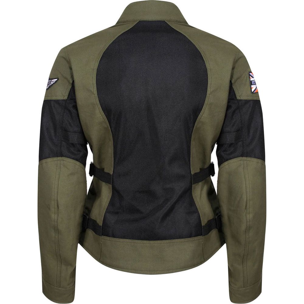 MotoGirl Jodie Summer Ladies Textile Jacket Khaki Green FREE 1 YEAR Returns, FREE UK Delivery | ThrottleChimp