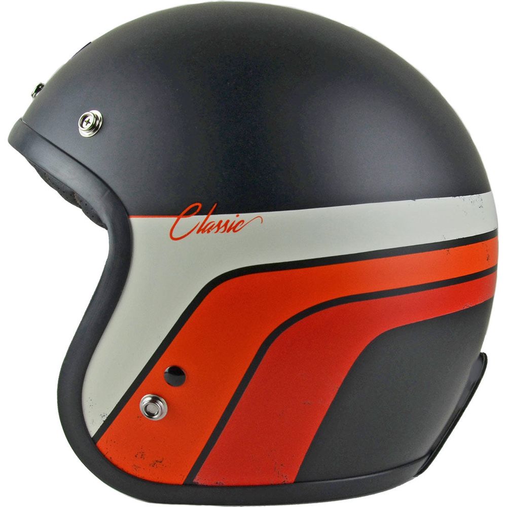 Origine Primo ECE 22.05 Open Face Helmet Classic Matt Black / Stripes FREE 1 YEAR Returns, FREE UK Delivery | ThrottleChimp
