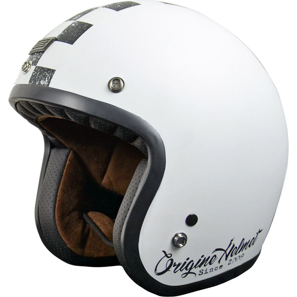 Origine Primo ECE 22.05 Open Face Helmet Scacco White FREE 1 YEAR Returns, FREE UK Delivery | ThrottleChimp