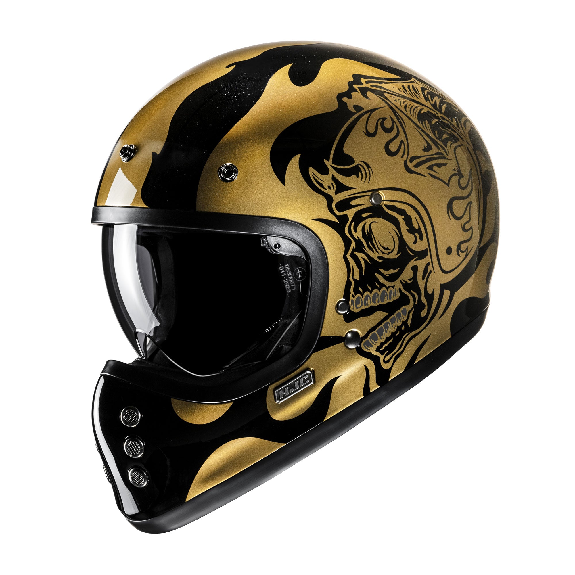 HJC V60 Flame Full Face Helmet MC9 Gold FREE 1 YEAR Returns, FREE UK Delivery | ThrottleChimp