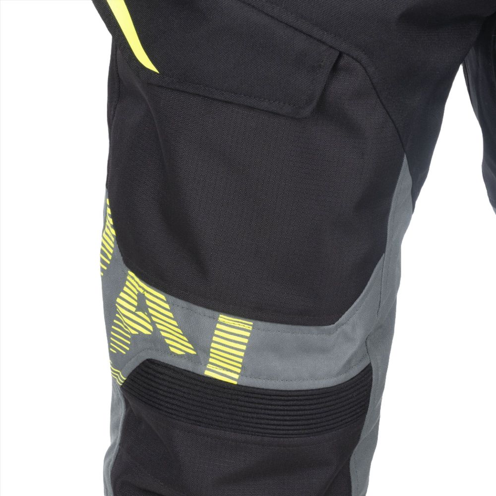 ARMR Kumaji 3.0 Waterproof Textile Trouser Black / Green / Fluo Yellow FREE 1 YEAR Returns, FREE UK Delivery | ThrottleChimp