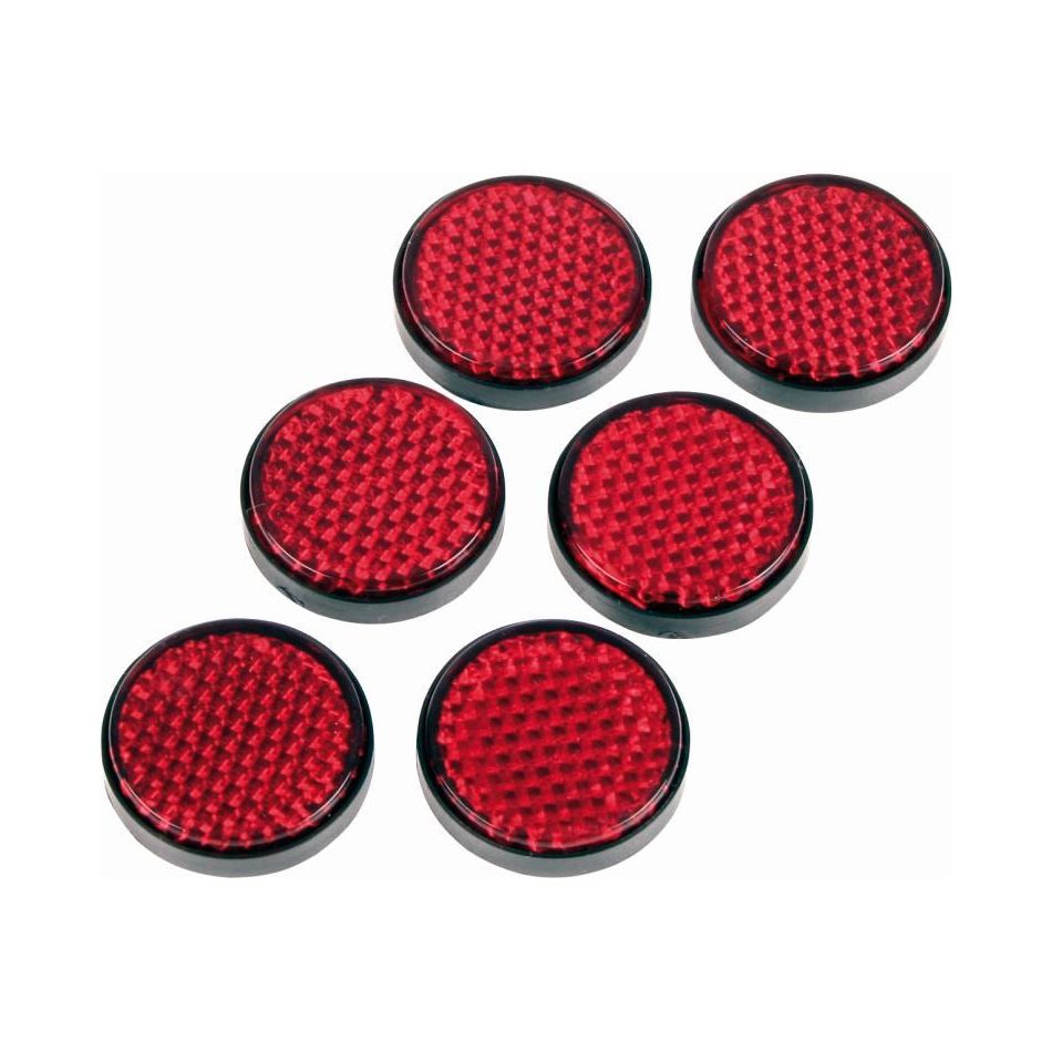 Gear Gremlin Red Round Reflector Adhesive - 6 Pieces FREE 1 YEAR Returns, FREE UK Delivery | ThrottleChimp