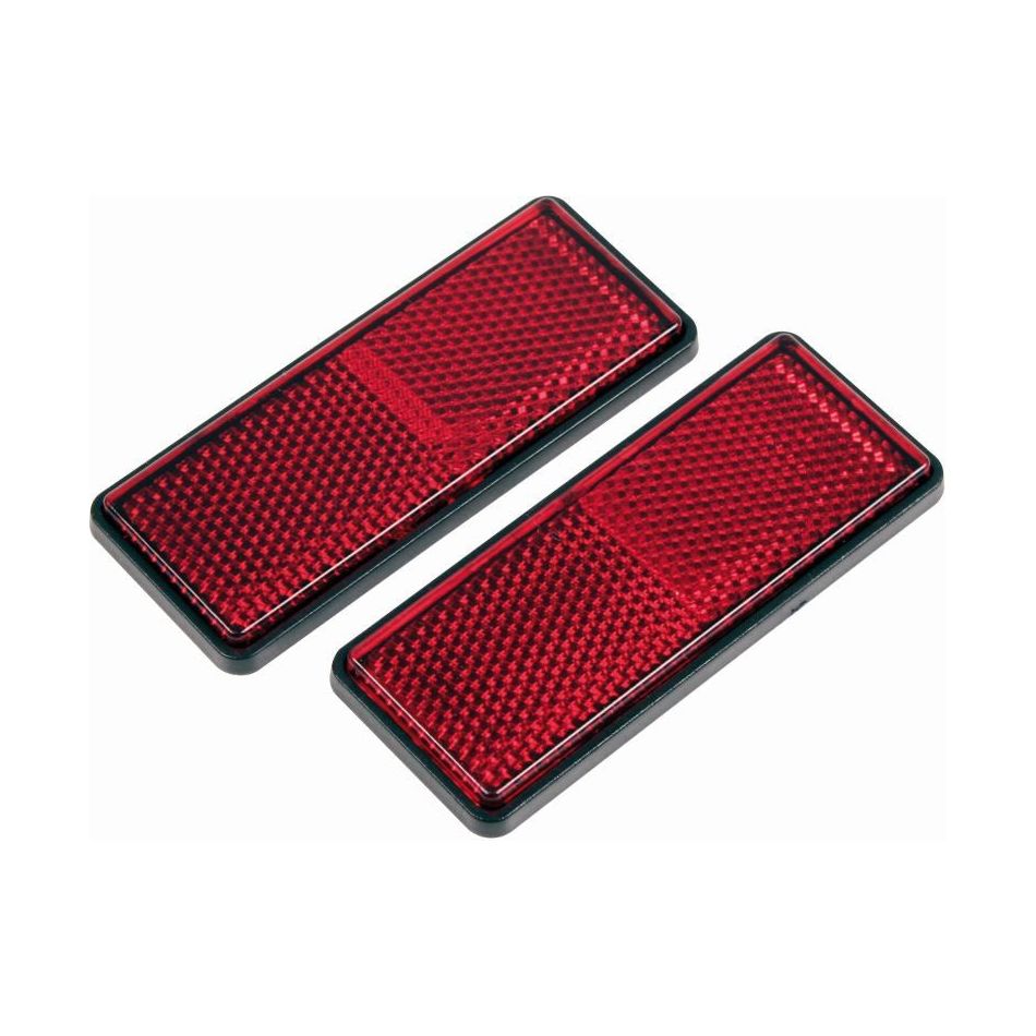 Gear Gremlin Red Rectangular Reflector Adhesive - 2 Pieces FREE 1 YEAR Returns, FREE UK Delivery | ThrottleChimp