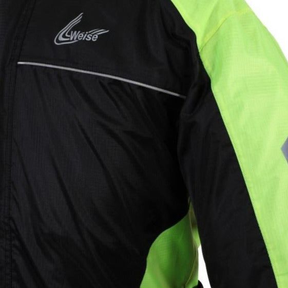 Weise Arica Rain Over Jacket Black / Neon Green FREE 1 YEAR Returns, FREE UK Delivery | ThrottleChimp
