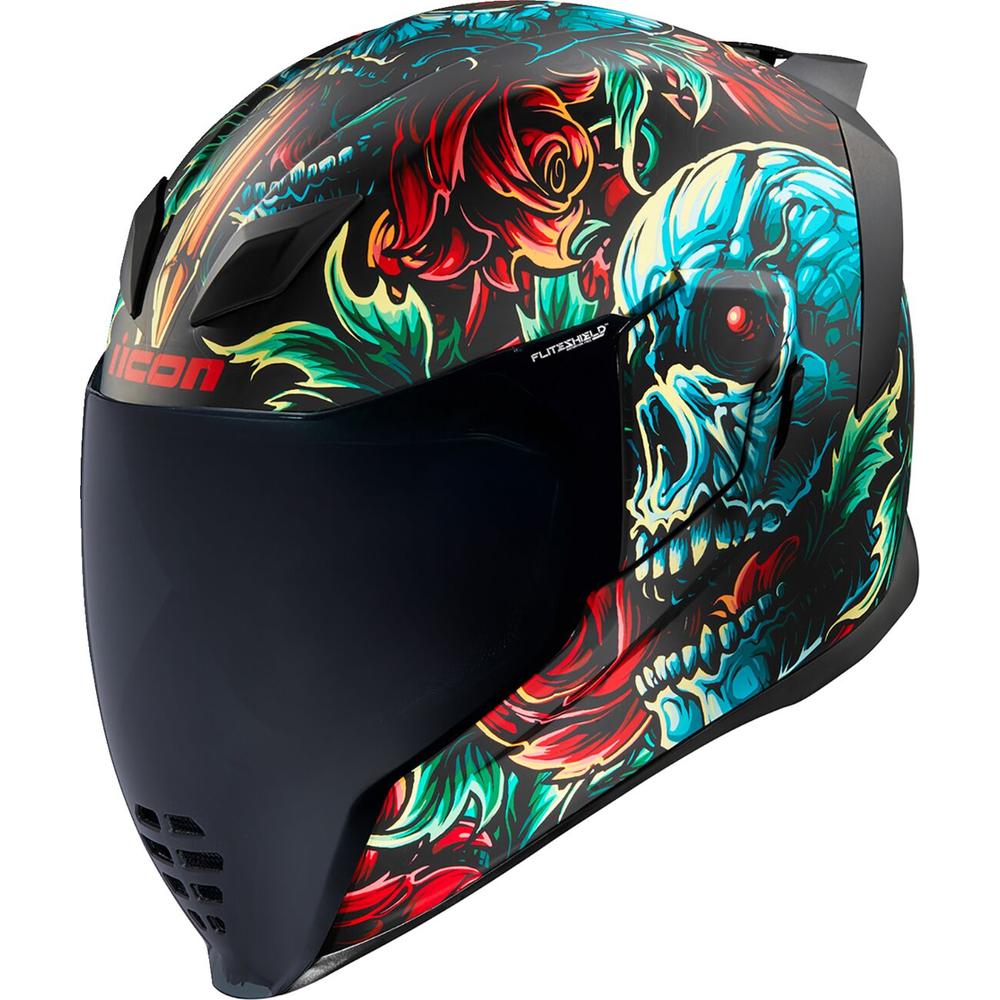 Icon Airflite MIPS Omnicrux Full Face Helmet Black FREE 1 YEAR Returns, FREE UK Delivery | ThrottleChimp
