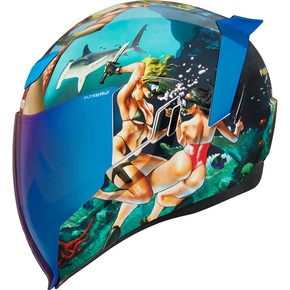 Icon Airflite Pleasuredome4 Full Face Helmet Blue FREE 1 YEAR Returns, FREE UK Delivery | ThrottleChimp