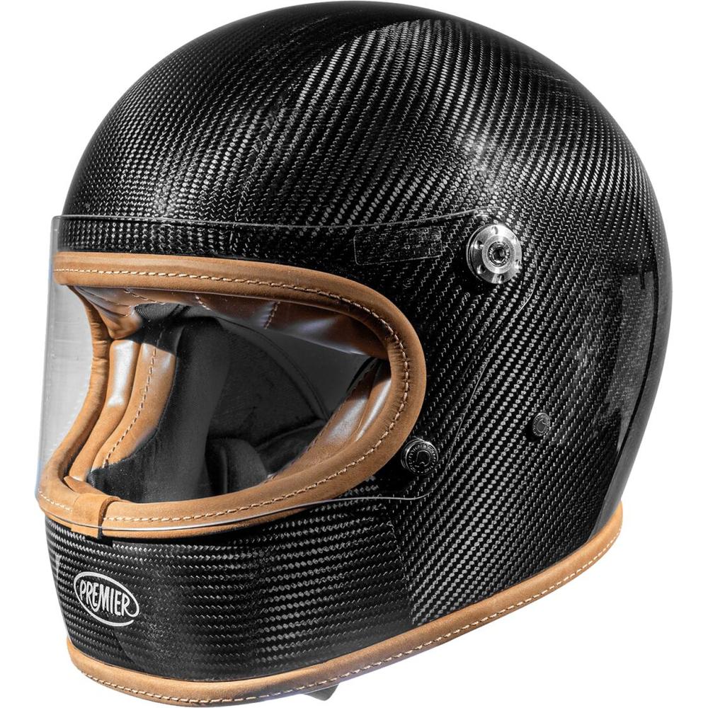 Premier Trophy Platinum Edition Carbon Full Face Helmet Gloss Black FREE 1 YEAR Returns, FREE UK Delivery | ThrottleChimp