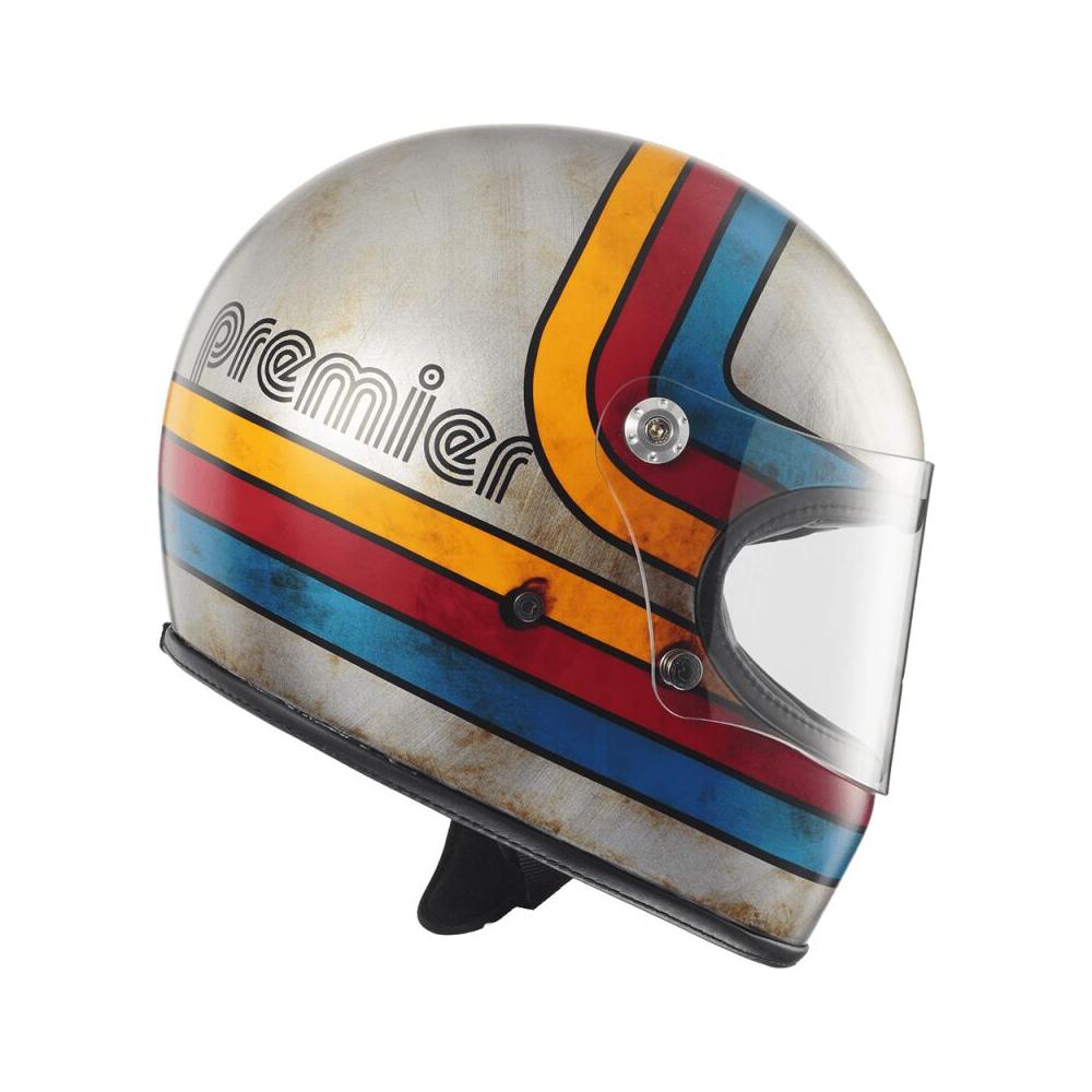 Premier Trophy Platinum Edition Full Face Helmet Gloss Grey / Blue / Red / Yellow FREE 1 YEAR Returns, FREE UK Delivery | ThrottleChimp