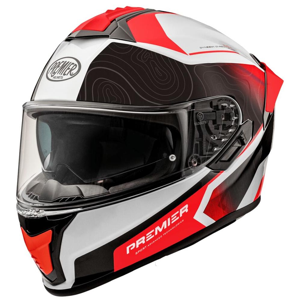 Premier Evoluzione DK 2BM Full Face Helmet Gloss Black / Red / White FREE 1 YEAR Returns, FREE UK Delivery | ThrottleChimp