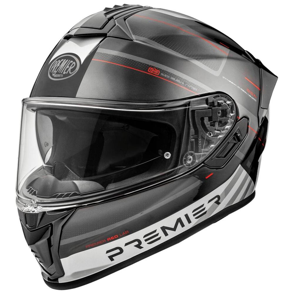 Premier Evoluzione SP 92 Full Face Helmet Matt Black / Grey / White FREE 1 YEAR Returns, FREE UK Delivery | ThrottleChimp