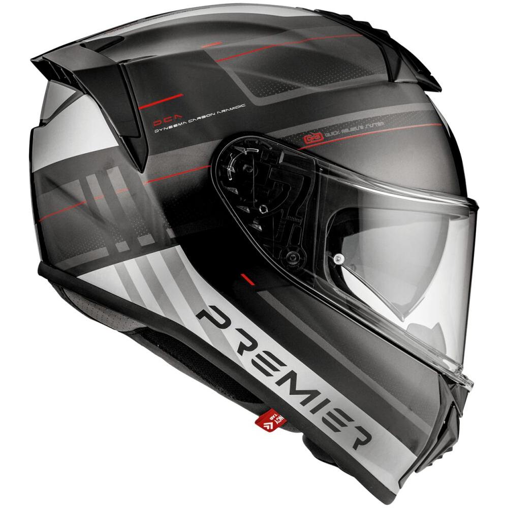 Premier Evoluzione SP 92 Full Face Helmet Matt Black / Grey / White FREE 1 YEAR Returns, FREE UK Delivery | ThrottleChimp