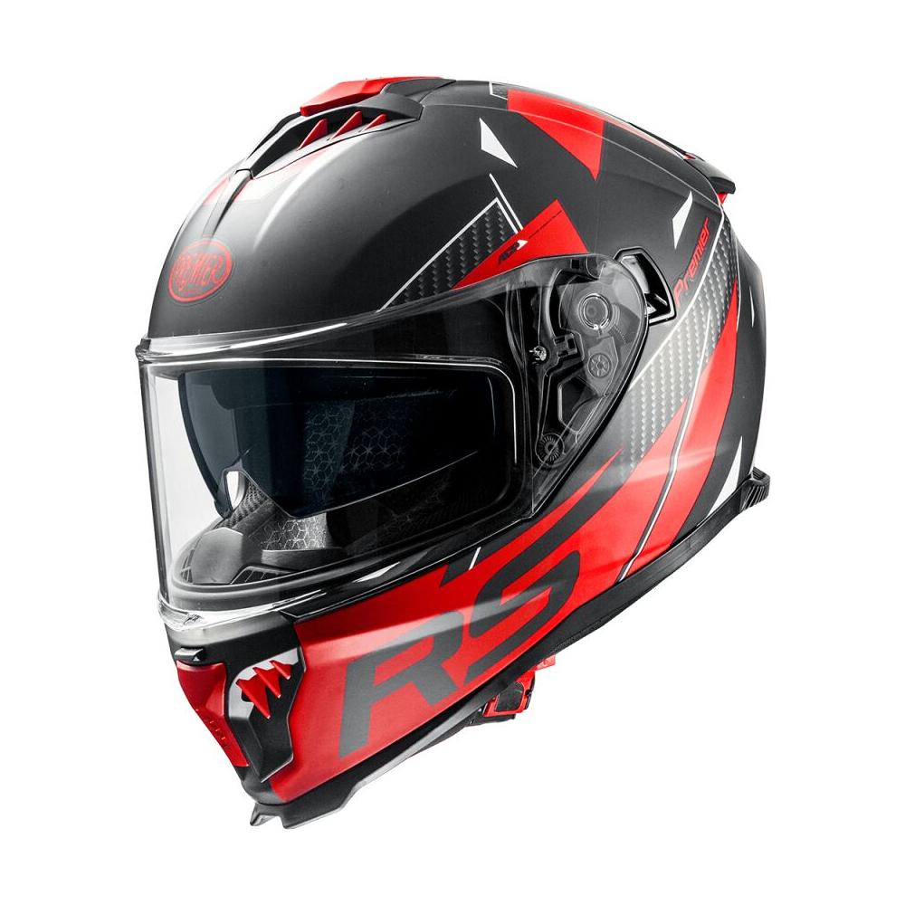 Premier Typhoon RS 92 Full Face Helmet Matt Black / Red FREE 1 YEAR Returns, FREE UK Delivery | ThrottleChimp
