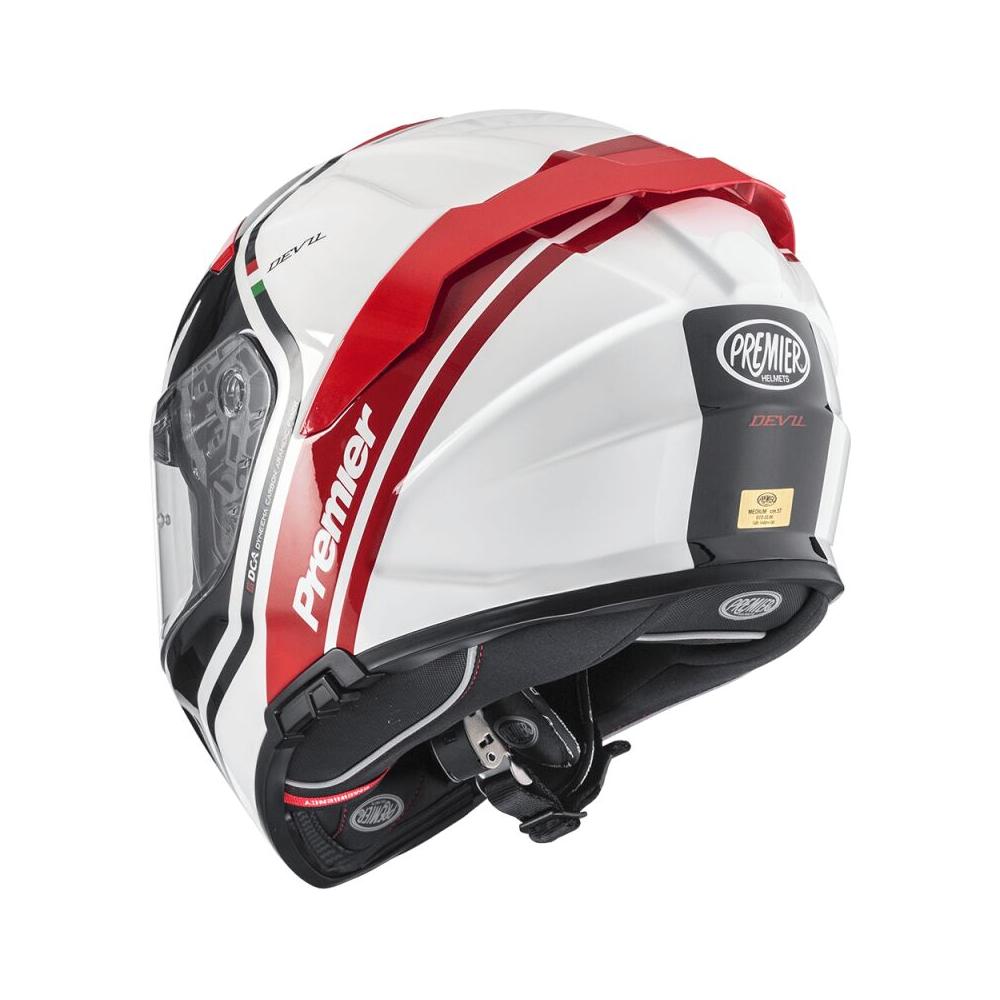 Premier Devil PH 2 Full Face Helmet Grey / Red / White FREE 1 YEAR Returns, FREE UK Delivery | ThrottleChimp