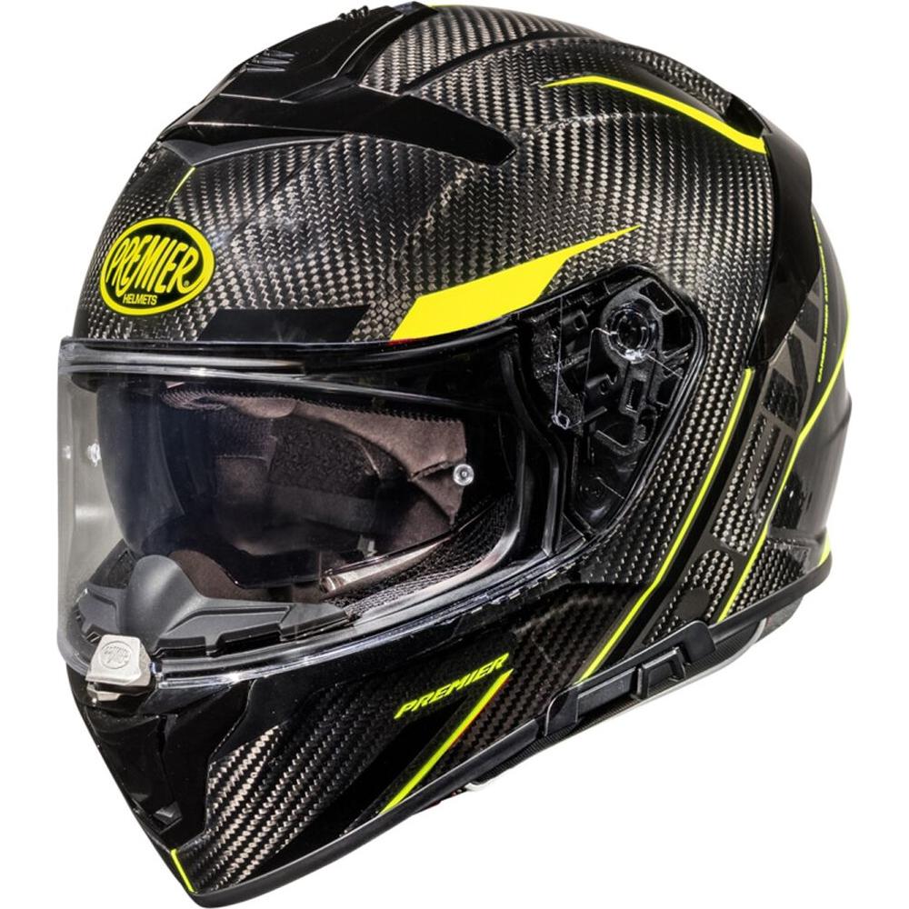 Premier Devil Carbon ST Y Full Face Helmet Black / Yellow FREE 1 YEAR Returns, FREE UK Delivery | ThrottleChimp