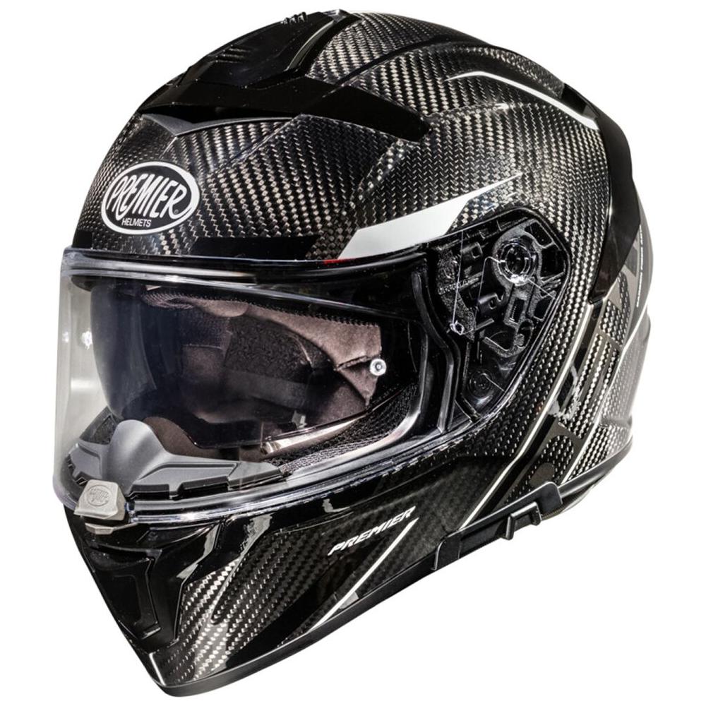 Premier Devil Carbon ST 8 Full Face Helmet Black / White FREE 1 YEAR Returns, FREE UK Delivery | ThrottleChimp