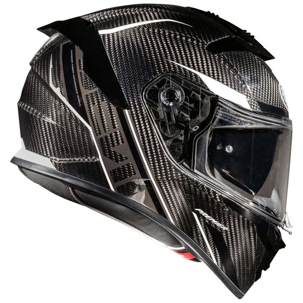 Premier Devil Carbon ST 8 Full Face Helmet Black / White FREE 1 YEAR Returns, FREE UK Delivery | ThrottleChimp