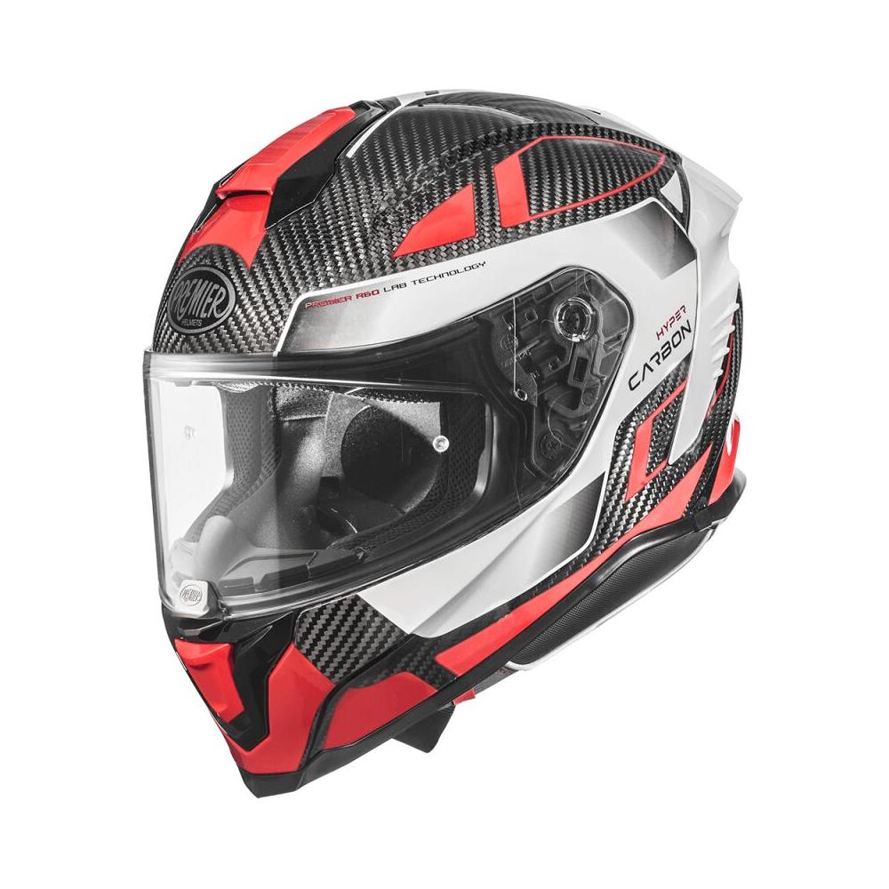 Premier Hyper Carbon TK 92 Full Face Helmet Red / White / Grey FREE 1 YEAR Returns, FREE UK Delivery | ThrottleChimp