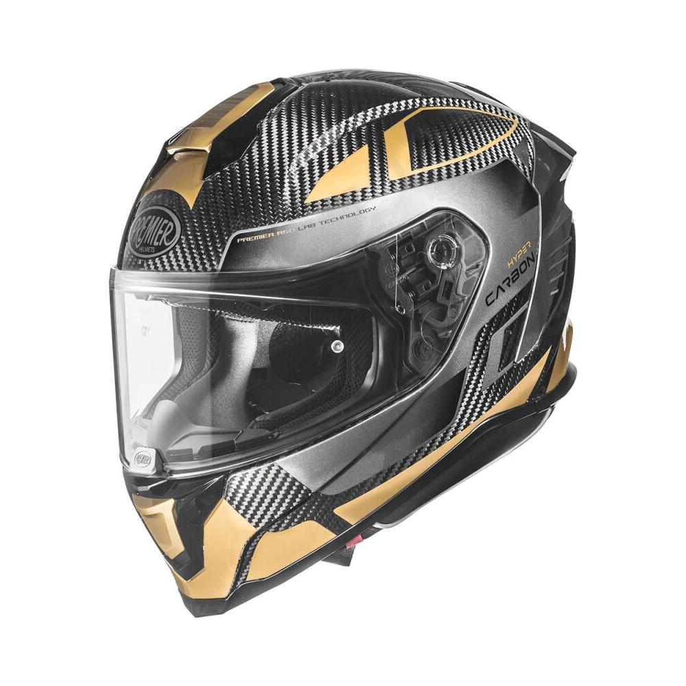 Premier Hyper Carbon TK 19 Full Face Helmet Grey / Gold FREE 1 YEAR Returns, FREE UK Delivery | ThrottleChimp