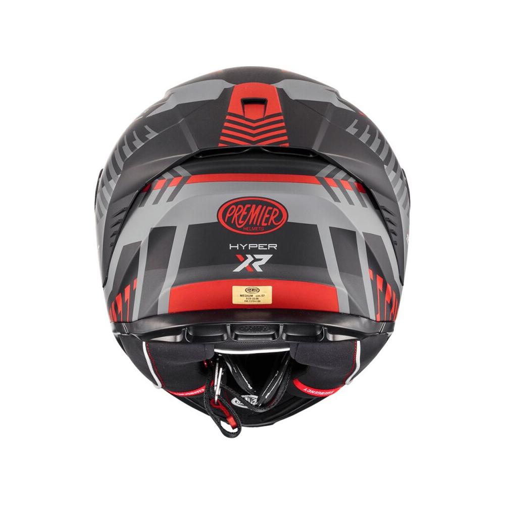 Premier Hyper XR 92 Full Face Helmet Matt Black / Grey / Red FREE 1 YEAR Returns, FREE UK Delivery | ThrottleChimp