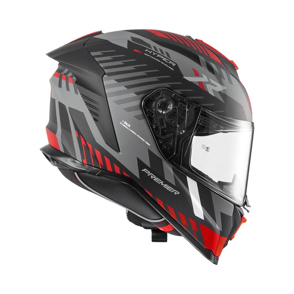 Premier Hyper XR 92 Full Face Helmet Matt Black / Grey / Red FREE 1 YEAR Returns, FREE UK Delivery | ThrottleChimp