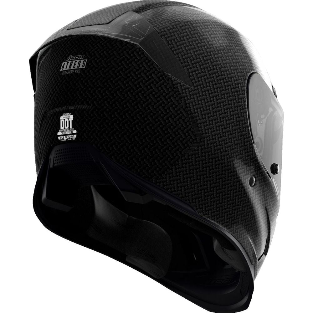 Icon Airframe Pro Carbon 4Tress Full Face Helmet Black FREE 1 YEAR Returns, FREE UK Delivery | ThrottleChimp