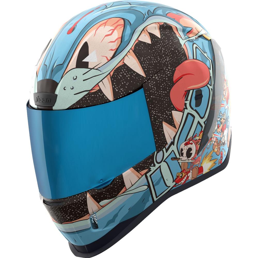 Icon Airform Nine Lives Full Face Helmet Blue FREE 1 YEAR Returns, FREE UK Delivery | ThrottleChimp