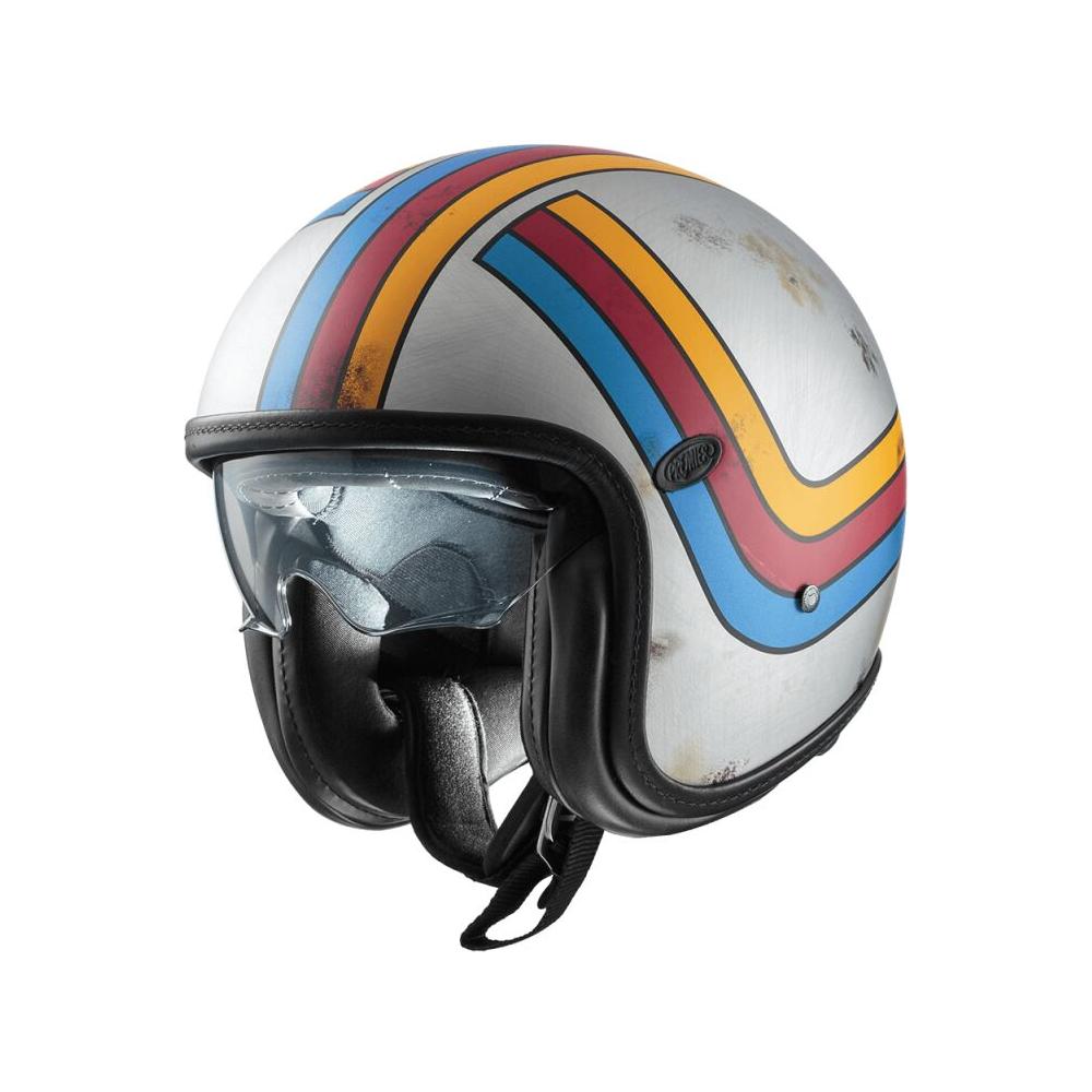 Premier Vintage Platinum Edition Open Face Helmet Blue / Red / Silver / Yellow FREE 1 YEAR Returns, FREE UK Delivery | ThrottleChimp