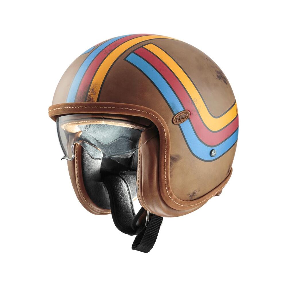 Premier Vintage Platinum Edition Open Face Helmet Blue / Brown / Red / Yellow FREE 1 YEAR Returns, FREE UK Delivery | ThrottleChimp
