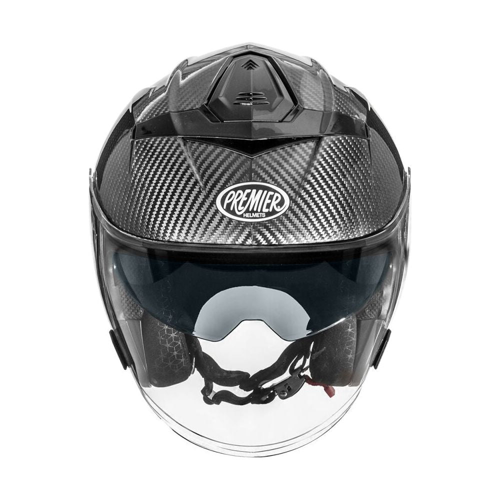 Premier JT5 Carbon Open Face Helmet Gloss Black FREE 1 YEAR Returns, FREE UK Delivery | ThrottleChimp