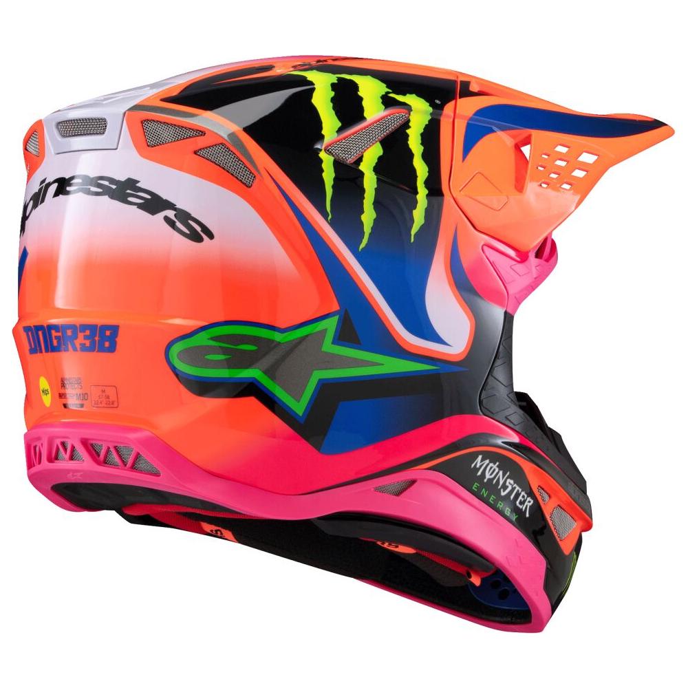 Alpinestars S-M10 Deegan MX Helmet Orange / Purple / Pink FREE 1 YEAR Returns, FREE UK Delivery | ThrottleChimp